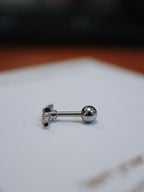 Triple star cz surgical steel piercing