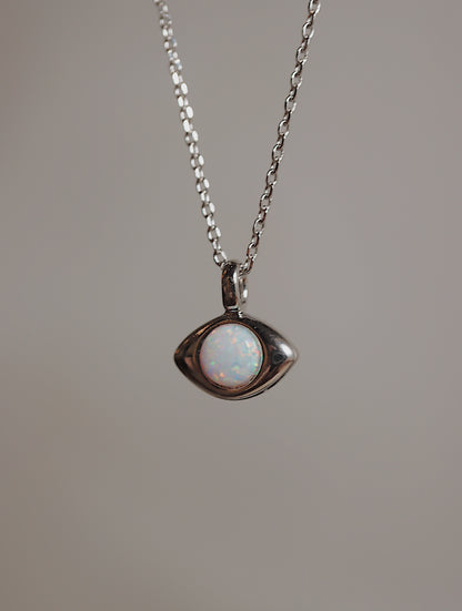 Opal eye shape necklace