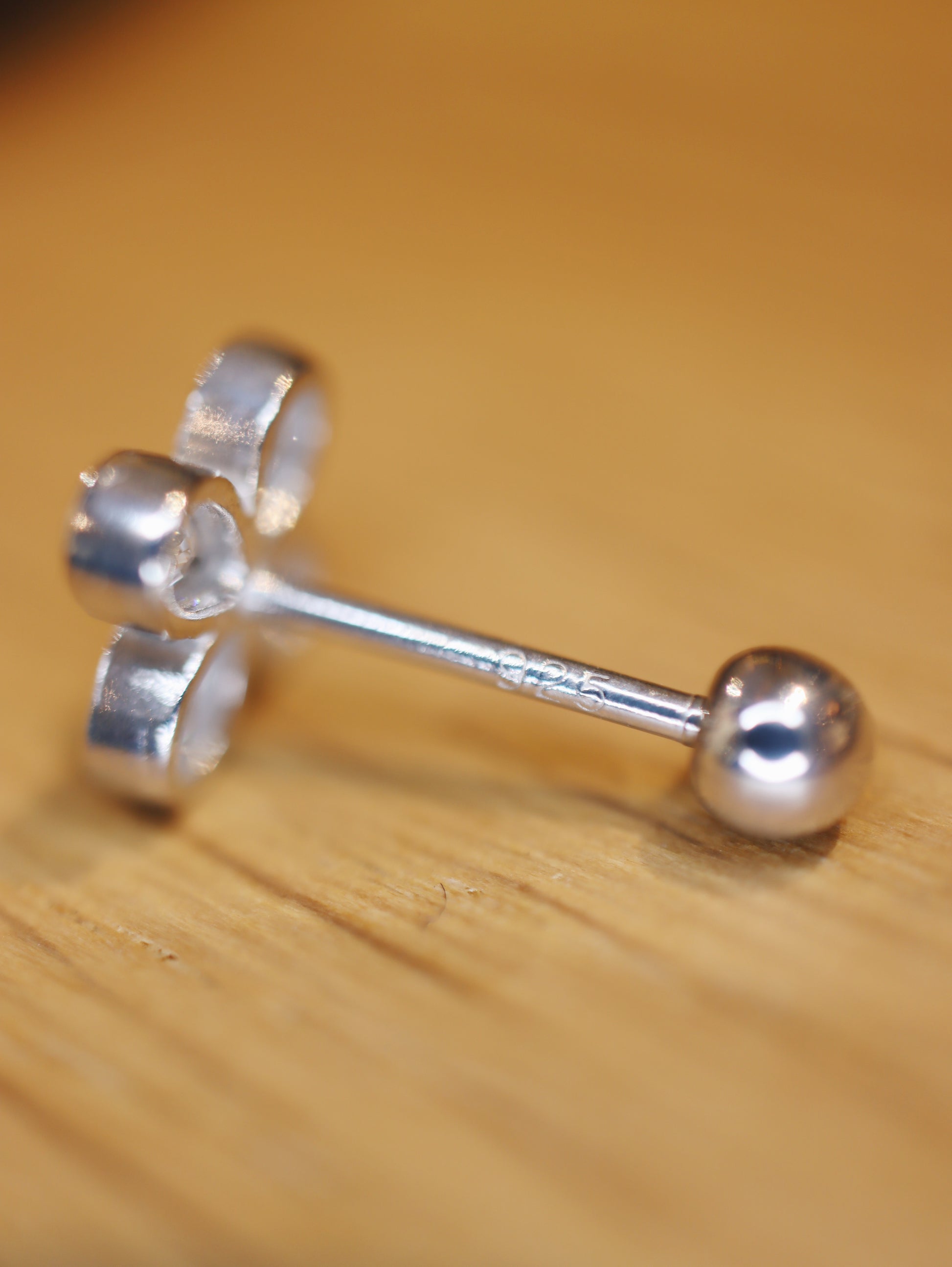 Cz 925 silver ball back piercing