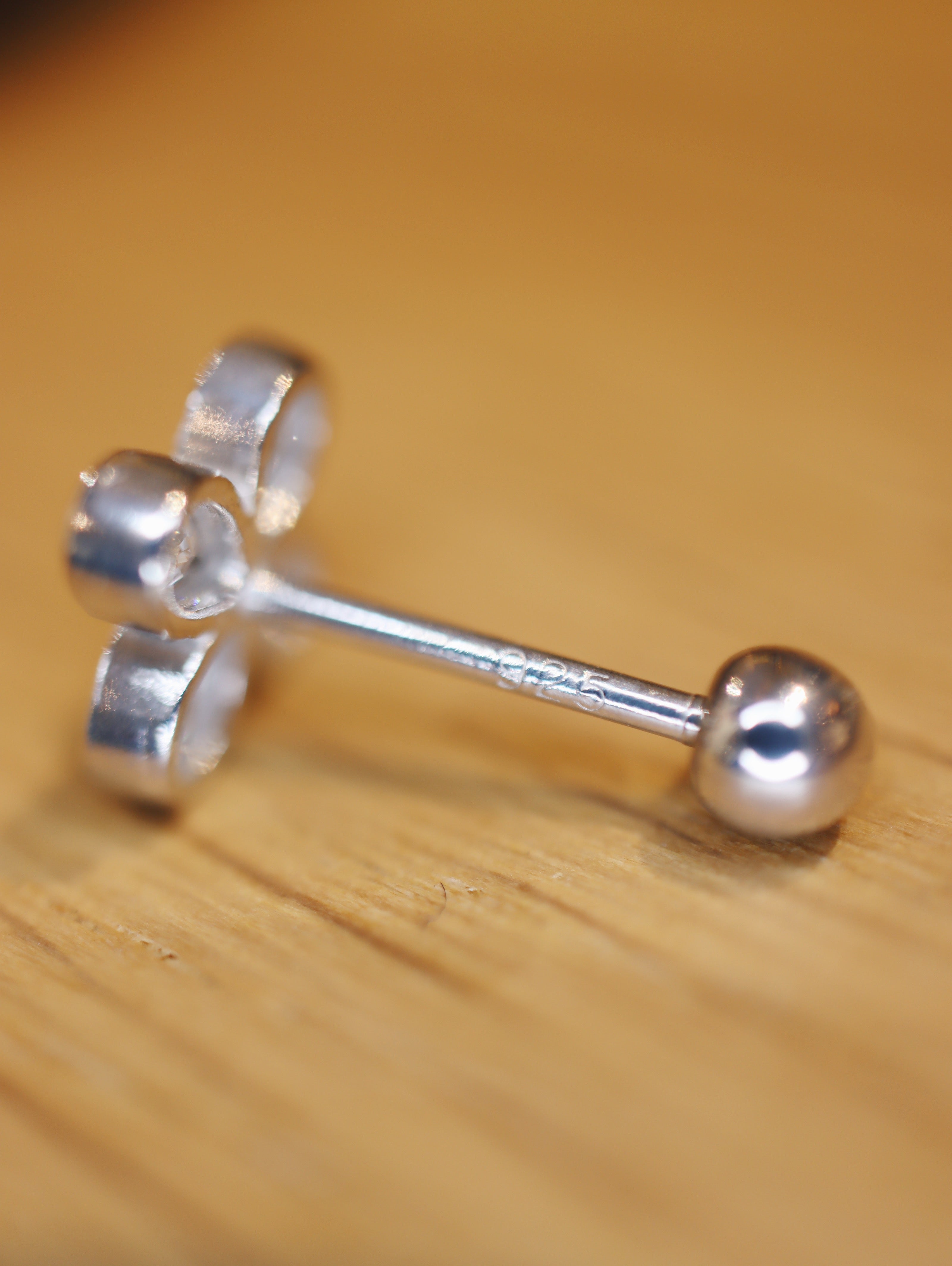 Cz 925 silver stud piercing earring (1pc)