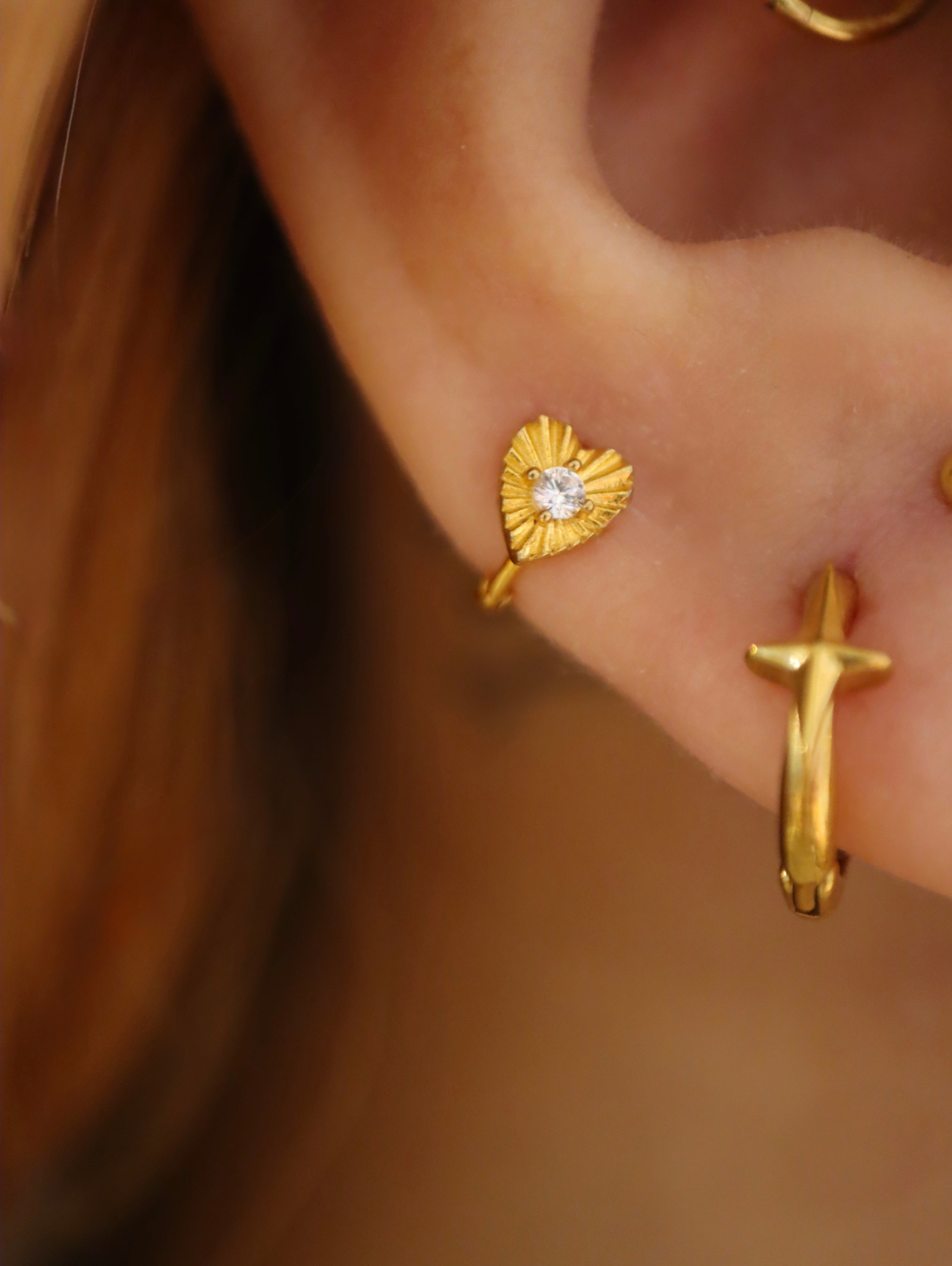 Celestial Ray Heart 925 silver Earrings