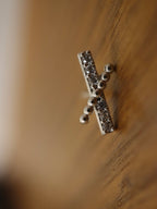 Cross CZ 925 Silver stud piercing earring (1pc)