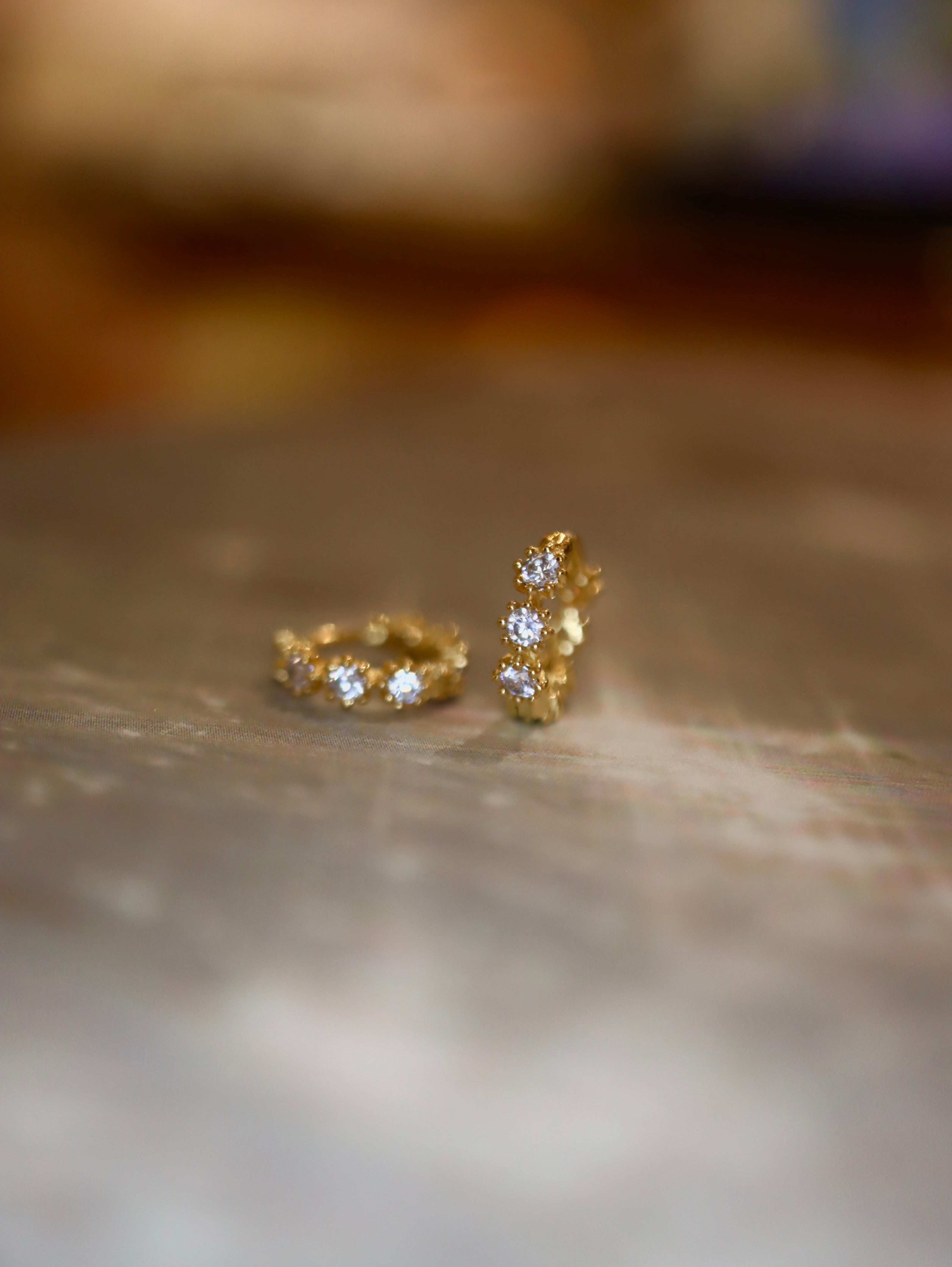 Septet CZ 925 Silver Hoop Earrings