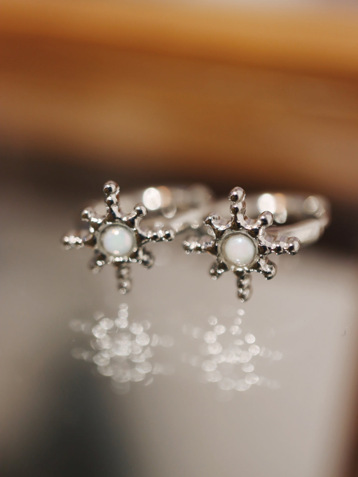 Starburst stainless steel earrings