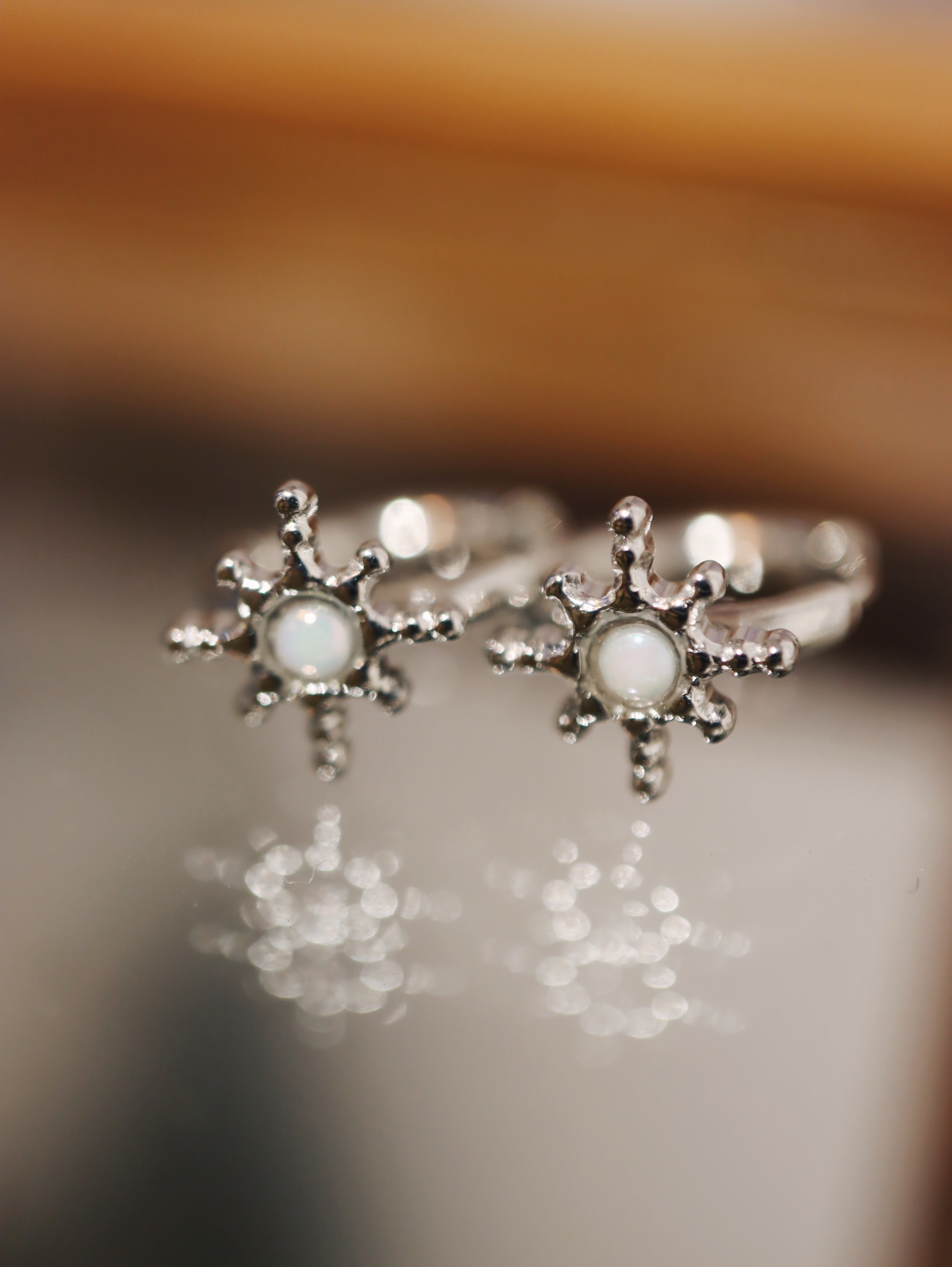 Starburst stainless steel earrings