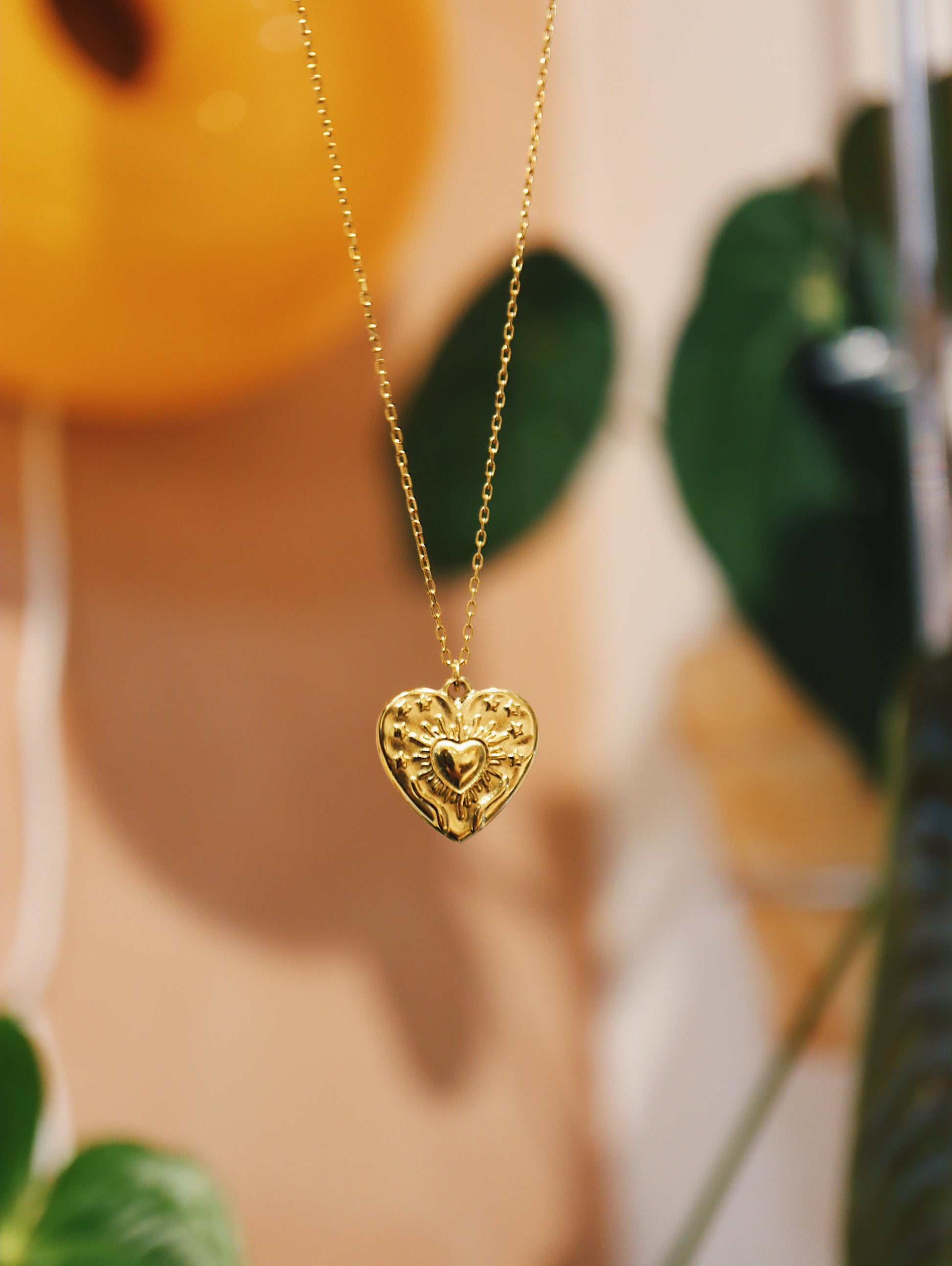Heart coin stainless steel necklace