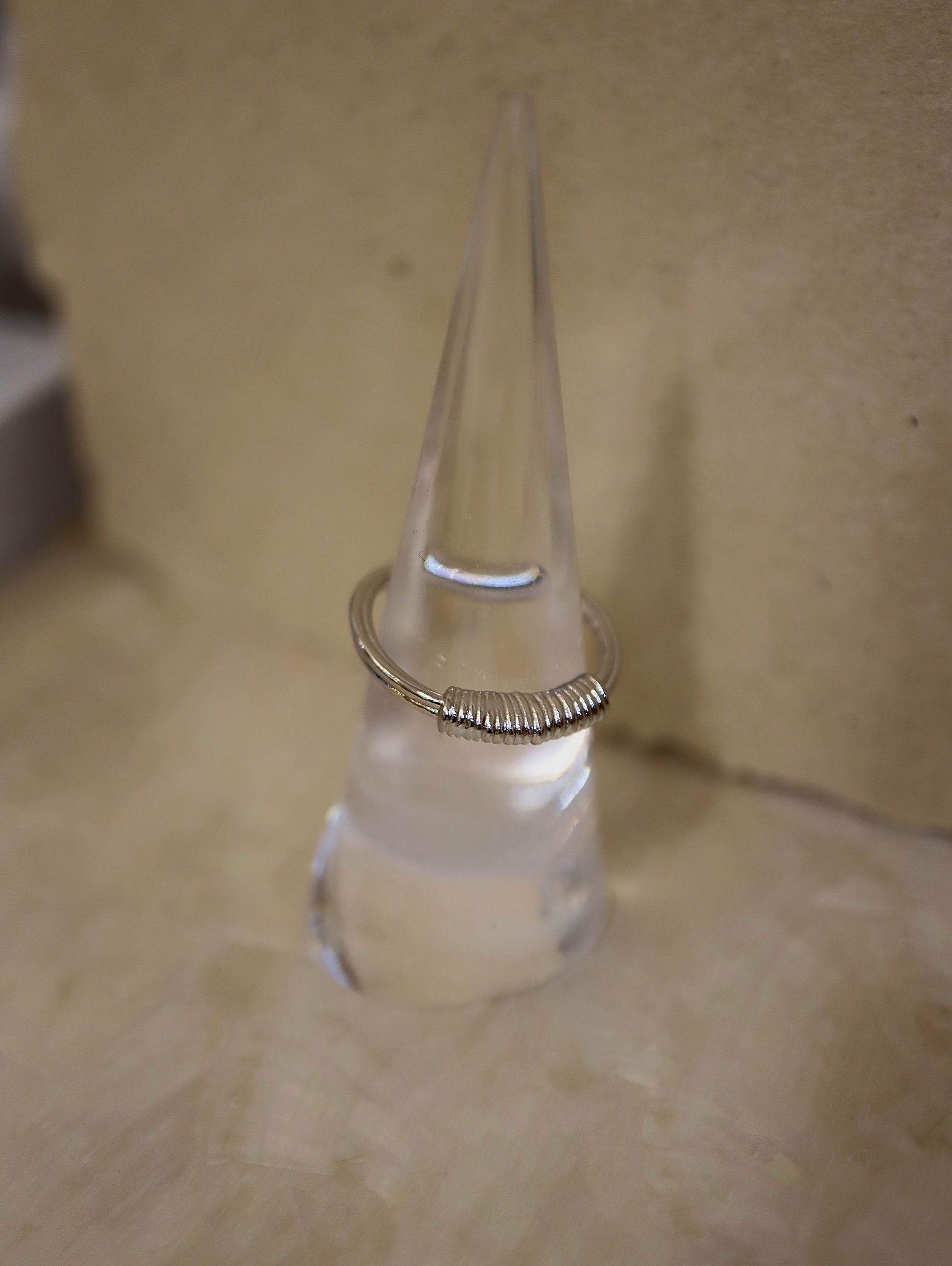 Half braided open size ring