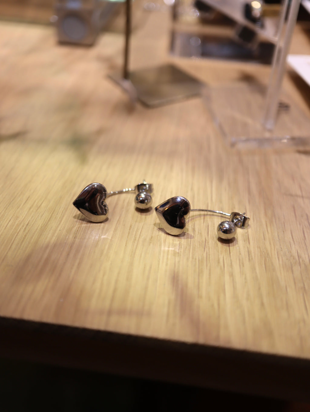 Drop heart stainless steel earrings