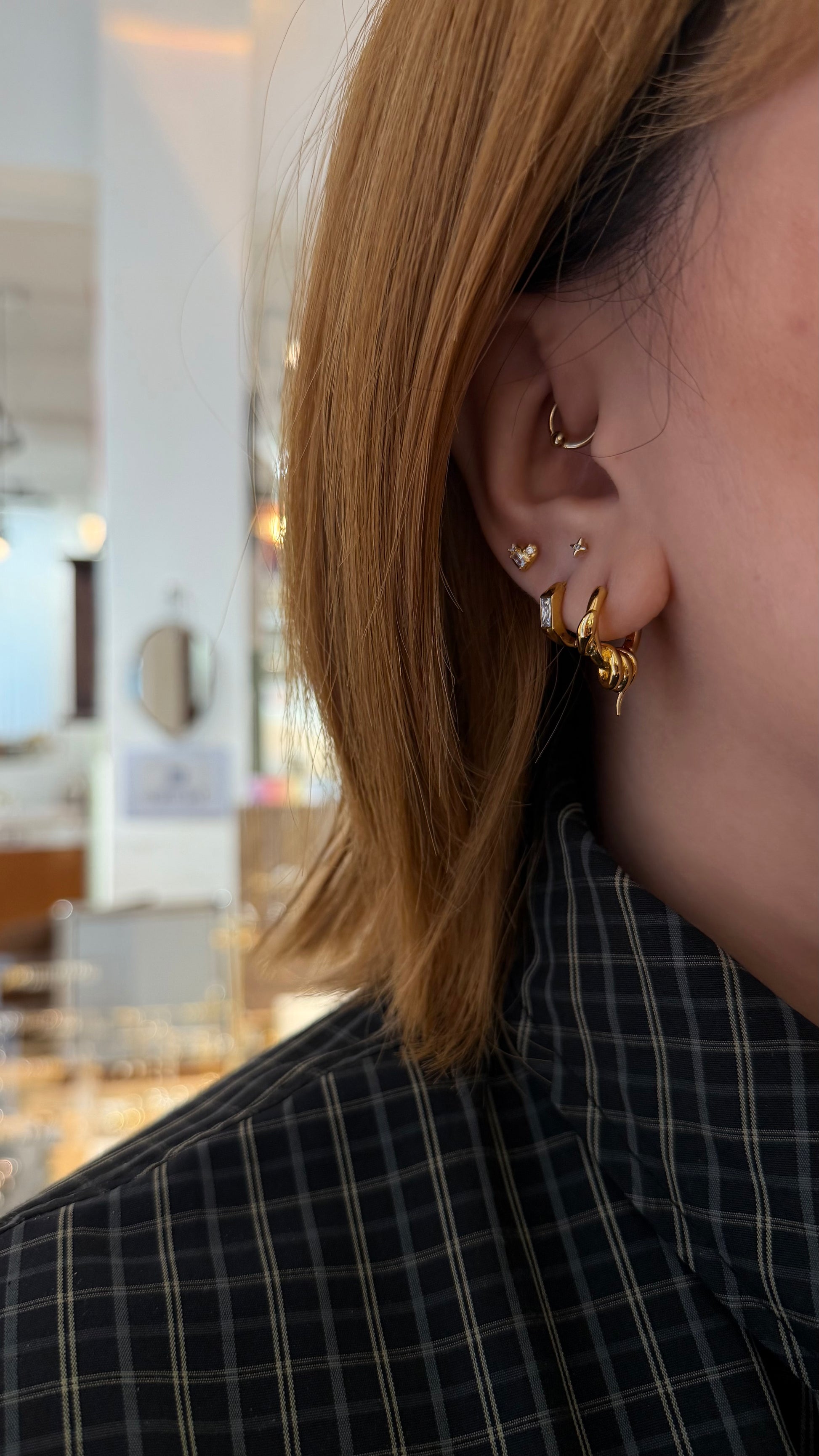 Heart cz stud 925 silver piercing