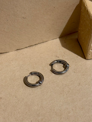 Ball hoop surgical steel unisex earrings