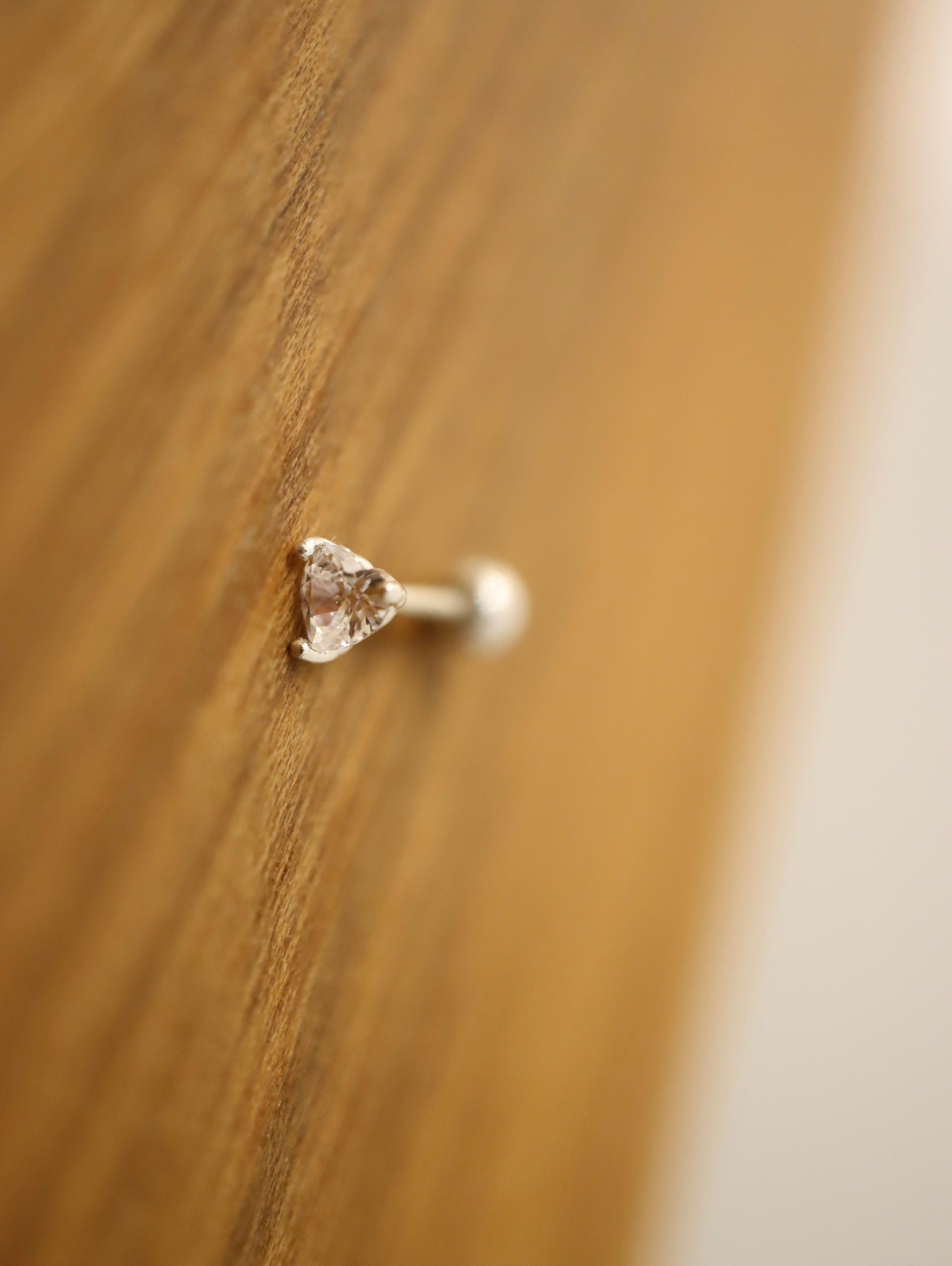 Mini heart cz 925 silver piercing (1pc)