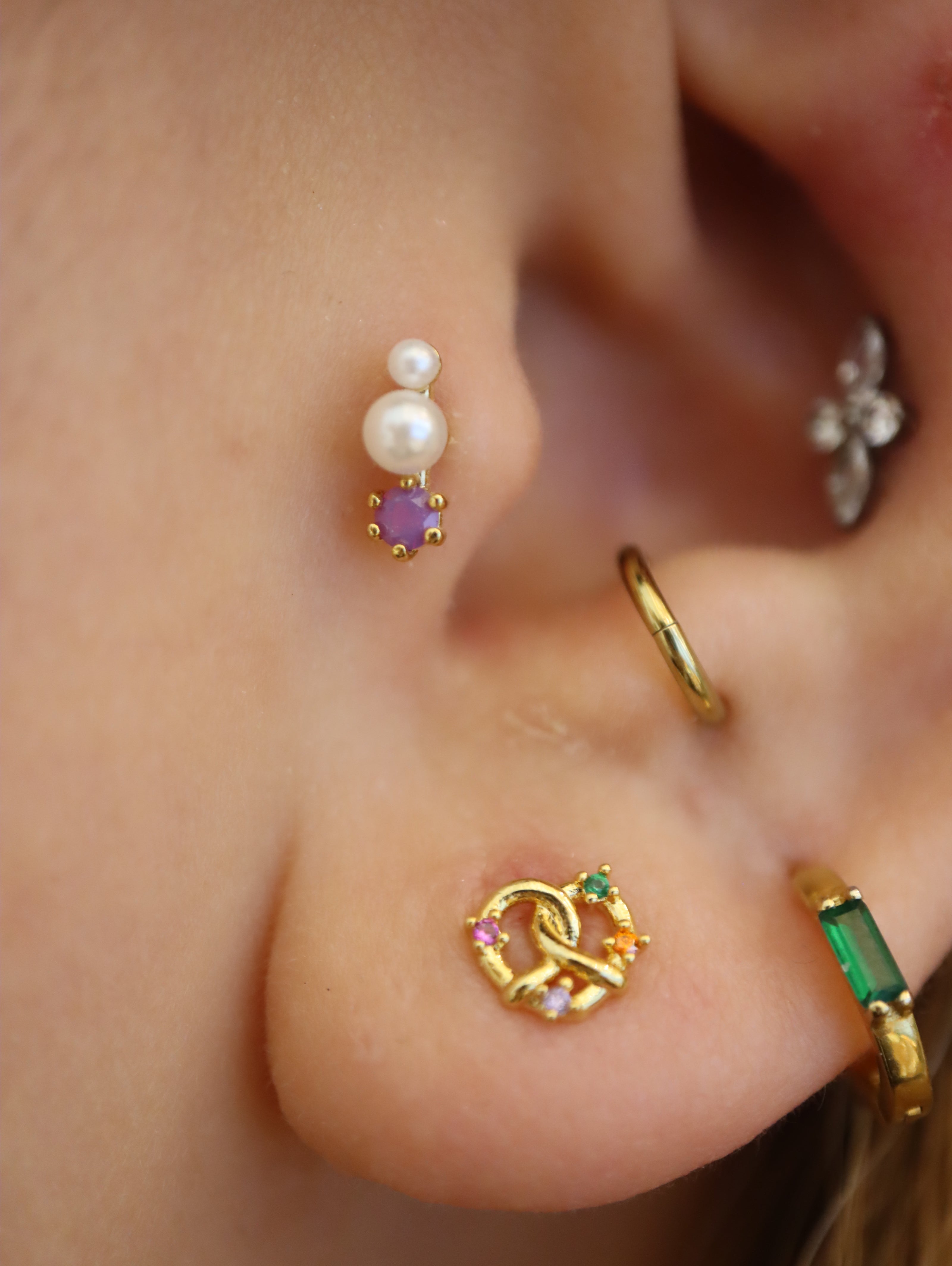 Cluster stud Surgical Steel earring piercing (1pc)