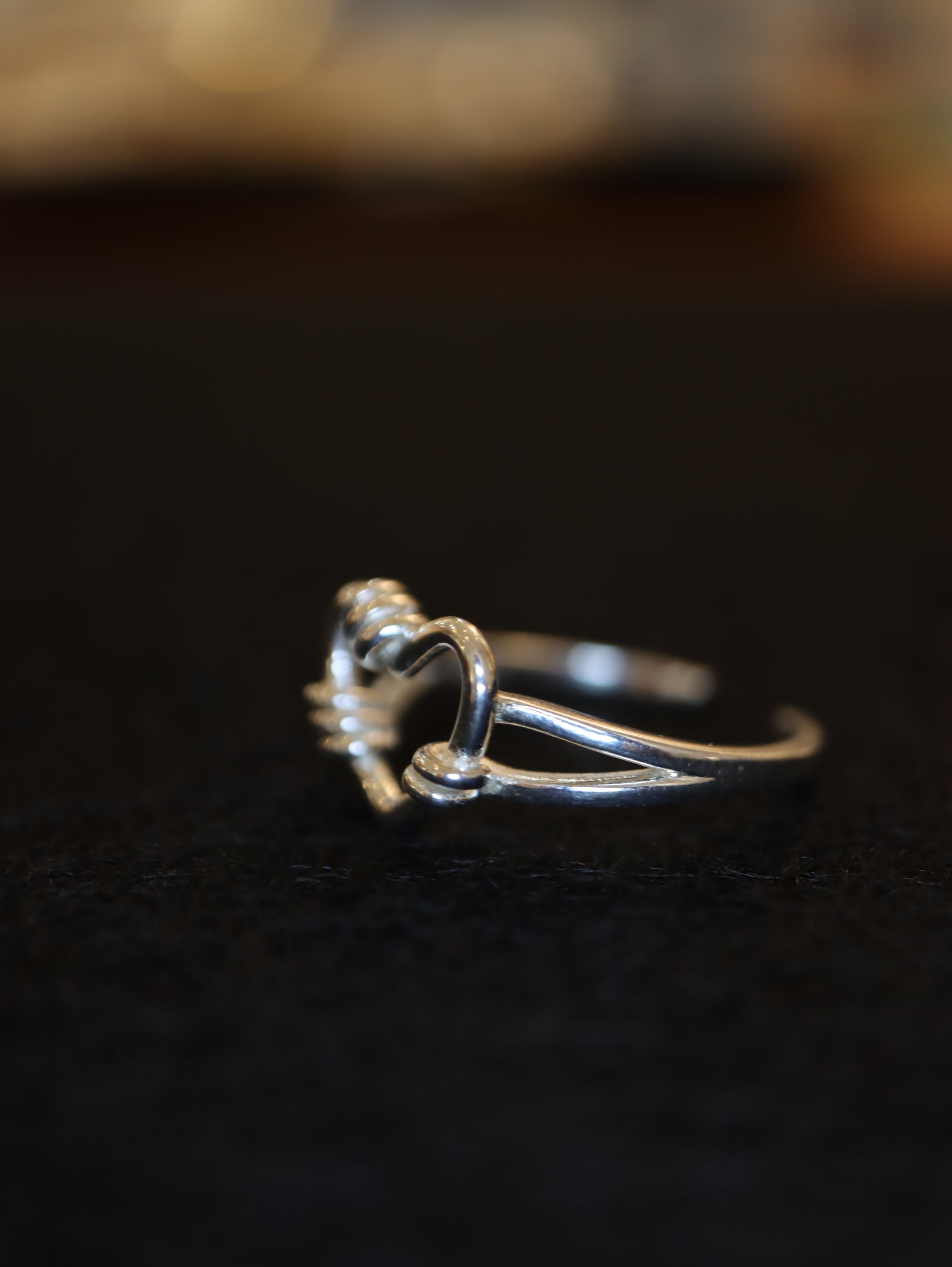 Silver925 hallow heart open size ring
