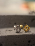Crescent star stud surgical steel piercing earring (1pc)