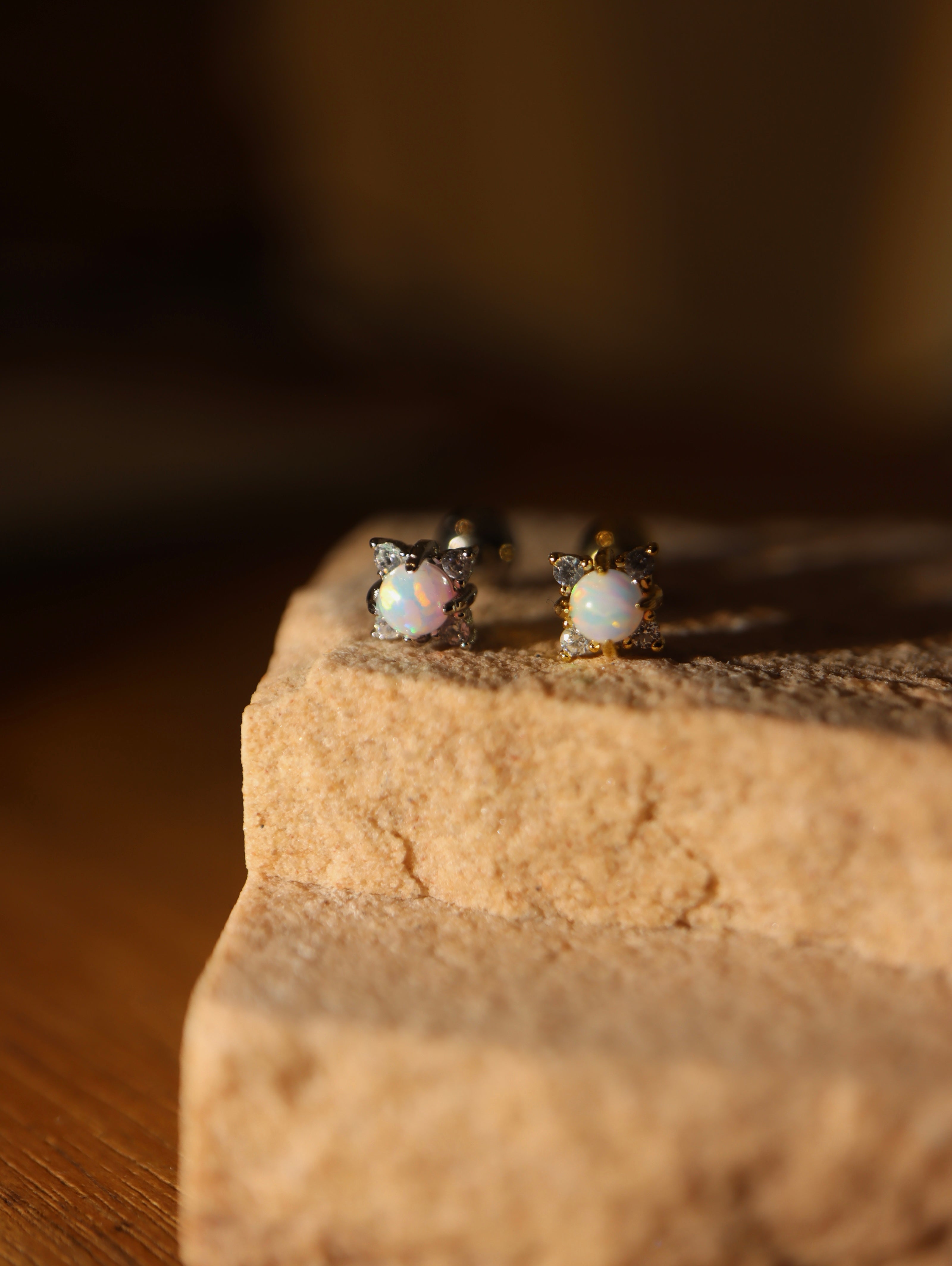 Ether Opal stud surgical steel earring