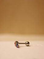 Rainbow cz marquise piercing surgical steel