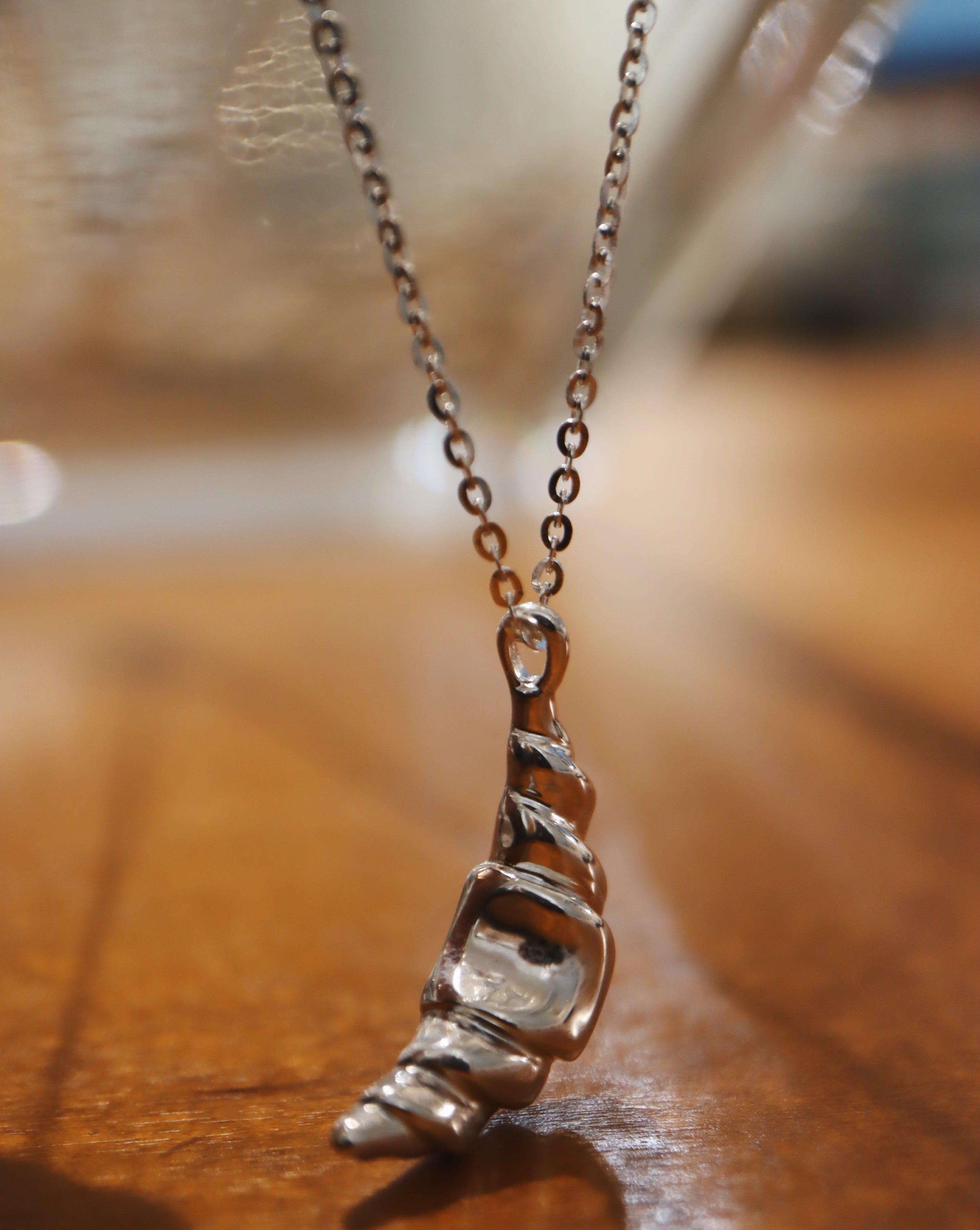 Croissant 925 silver long necklace
