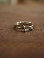 Wave & twist open size ring