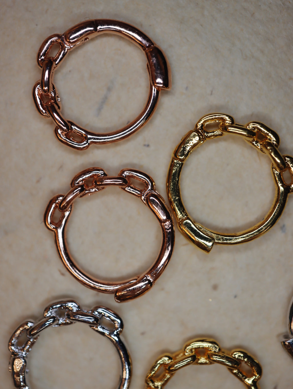 Mini chain 925 silver Huggie hoop earrings