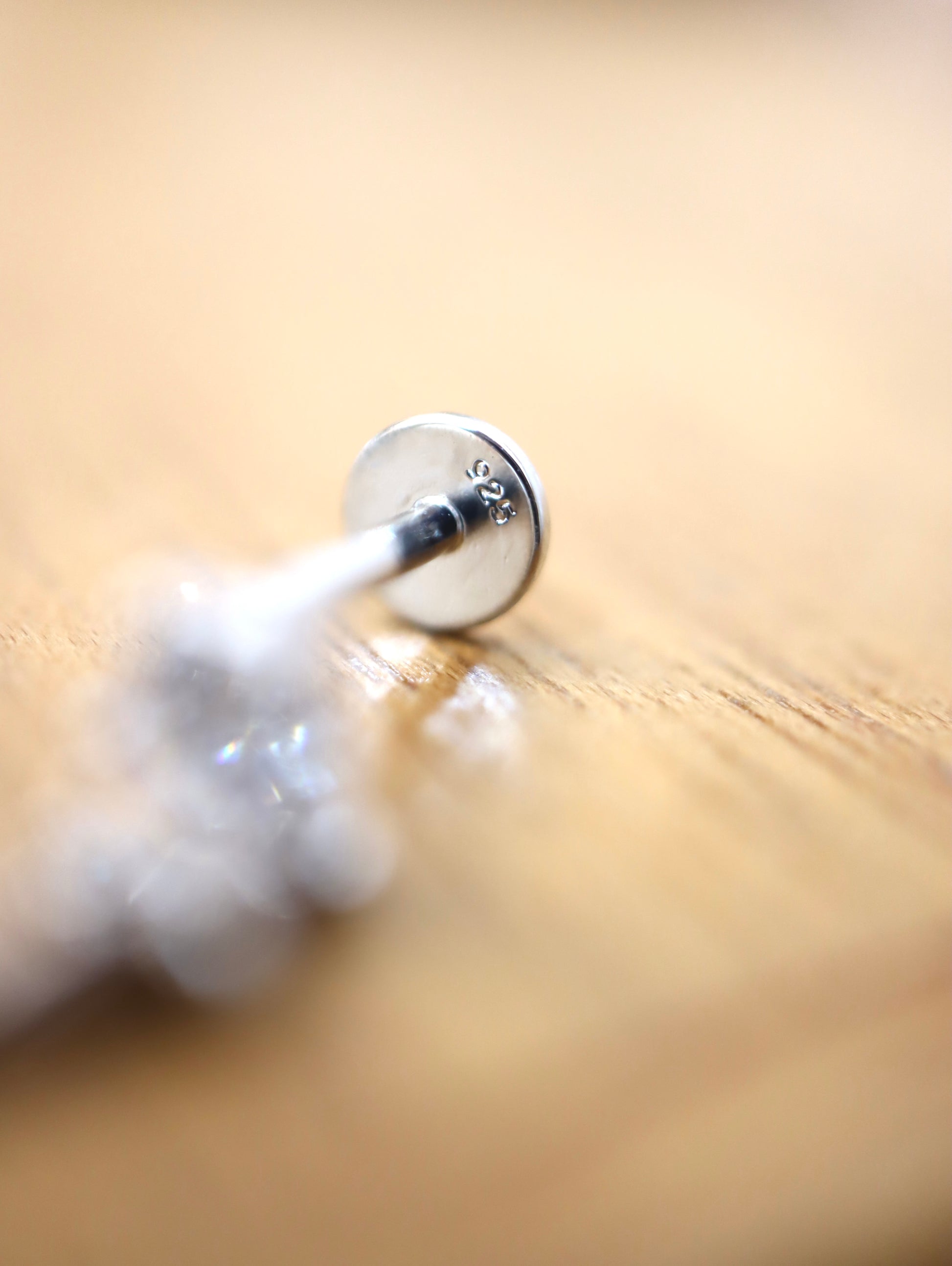 Teardrop 925 silver piercing stud