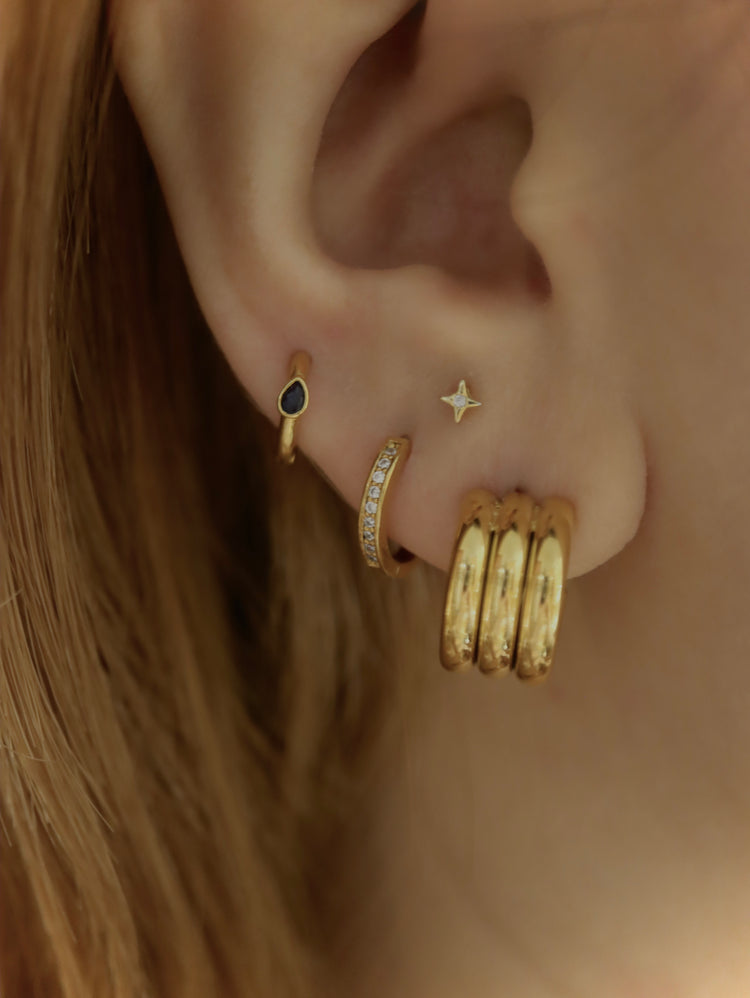 Stainless steel flat earrings