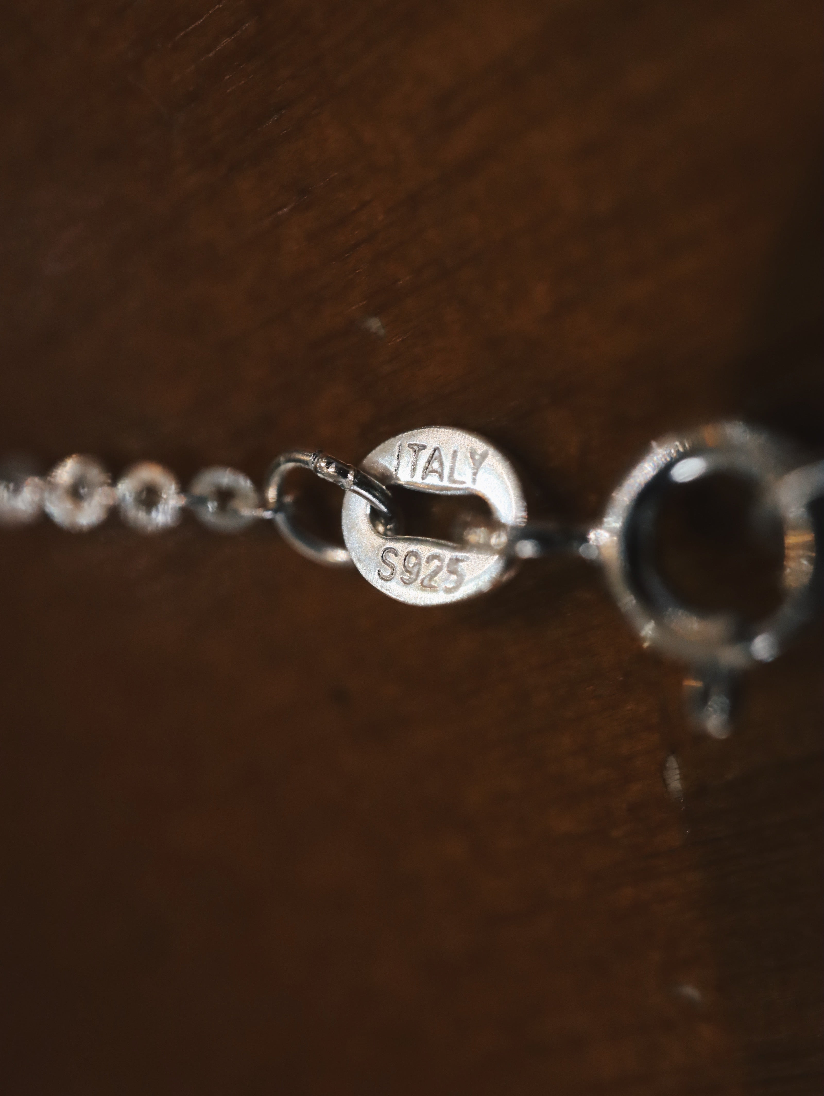 Croissant 925 silver long necklace