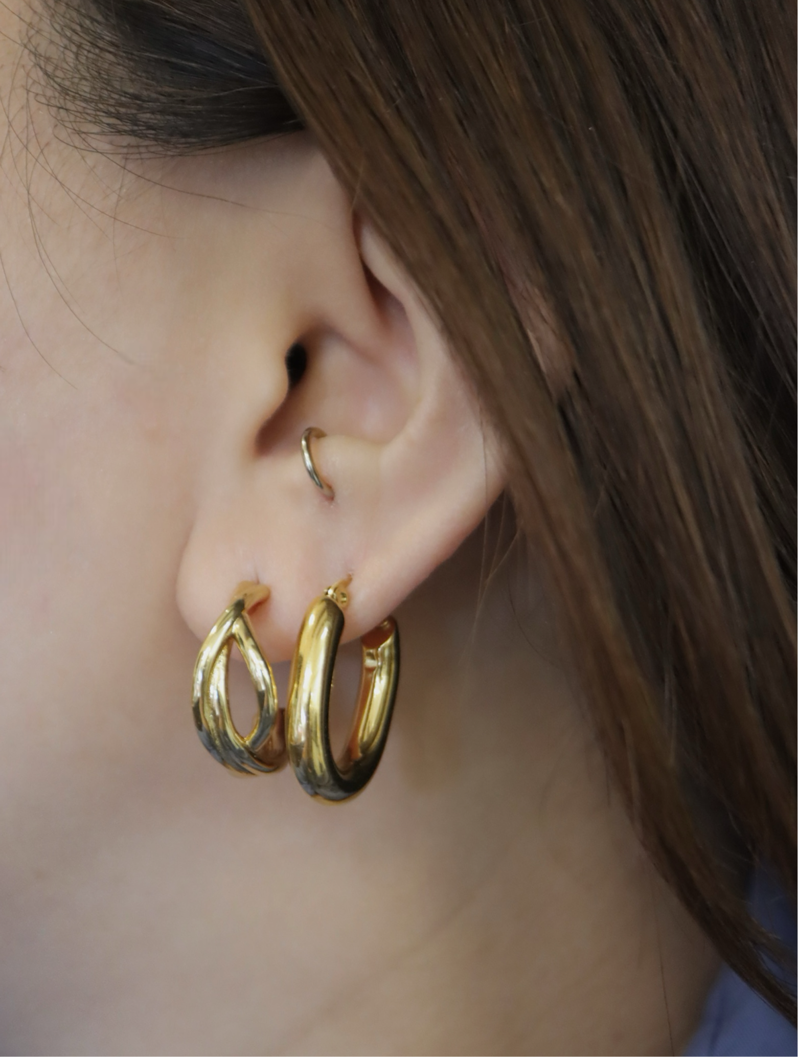 U shaped stainless steel hoop earrings