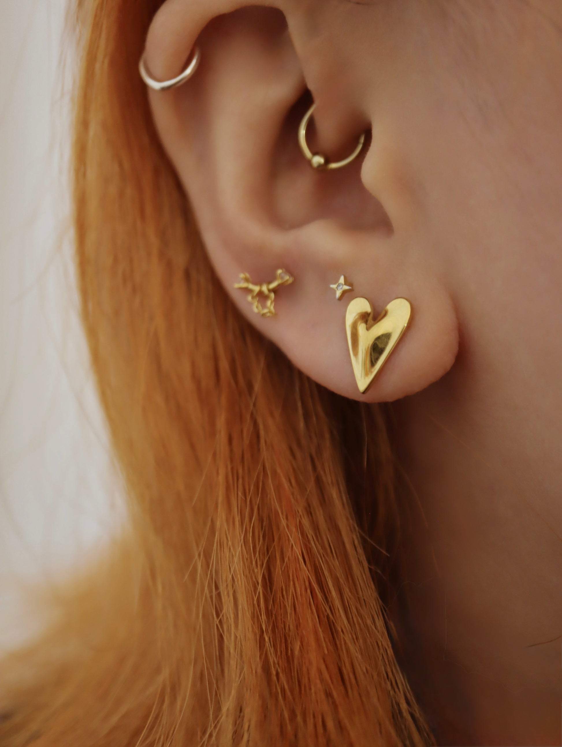 Elongated Heart stainless steel earrings