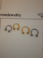 Horseshoe ring barbell surgical steel piercing