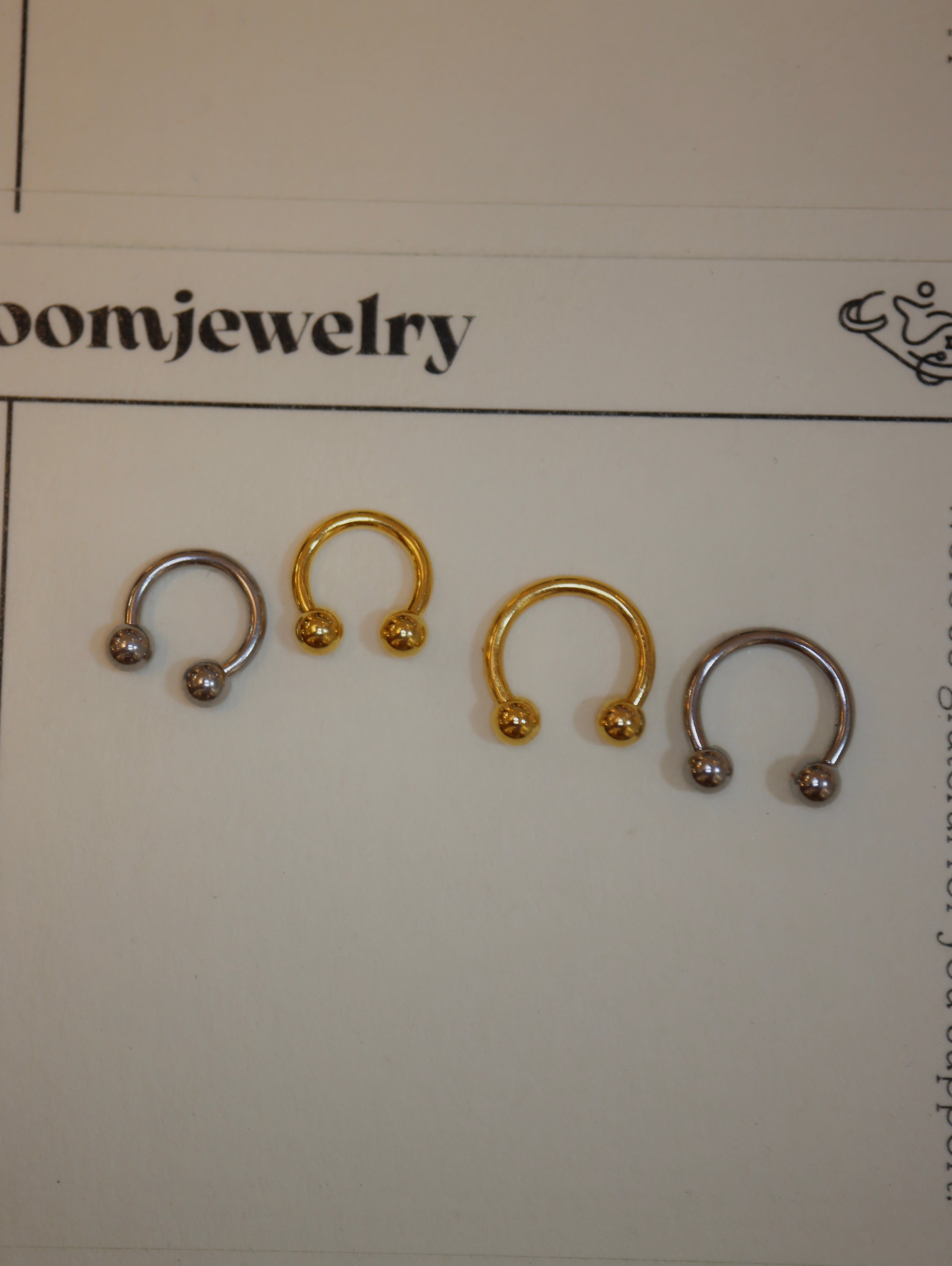 Horseshoe ring barbell surgical steel piercing