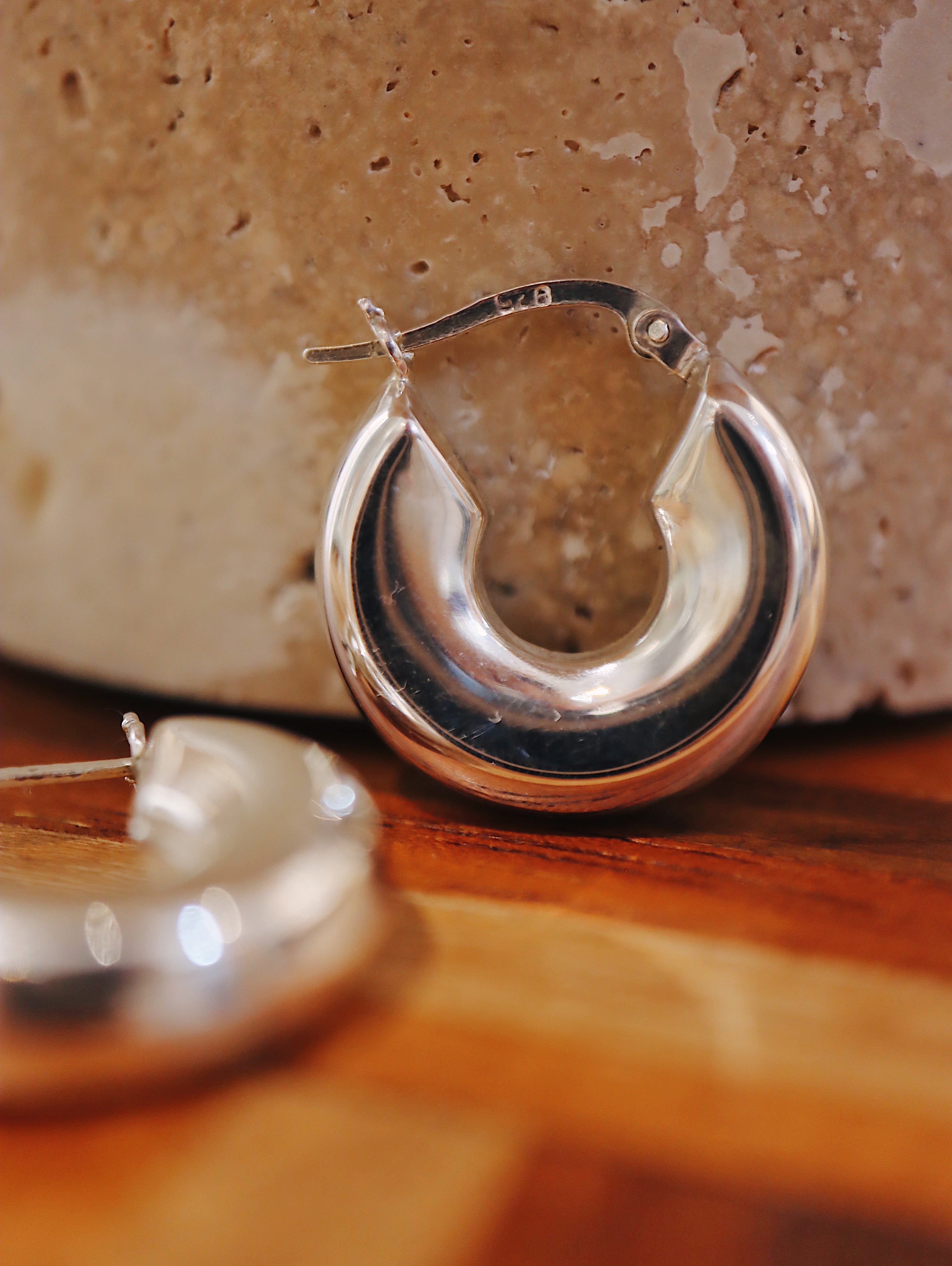 Lunar Hoop Hollow silver925 earrings
