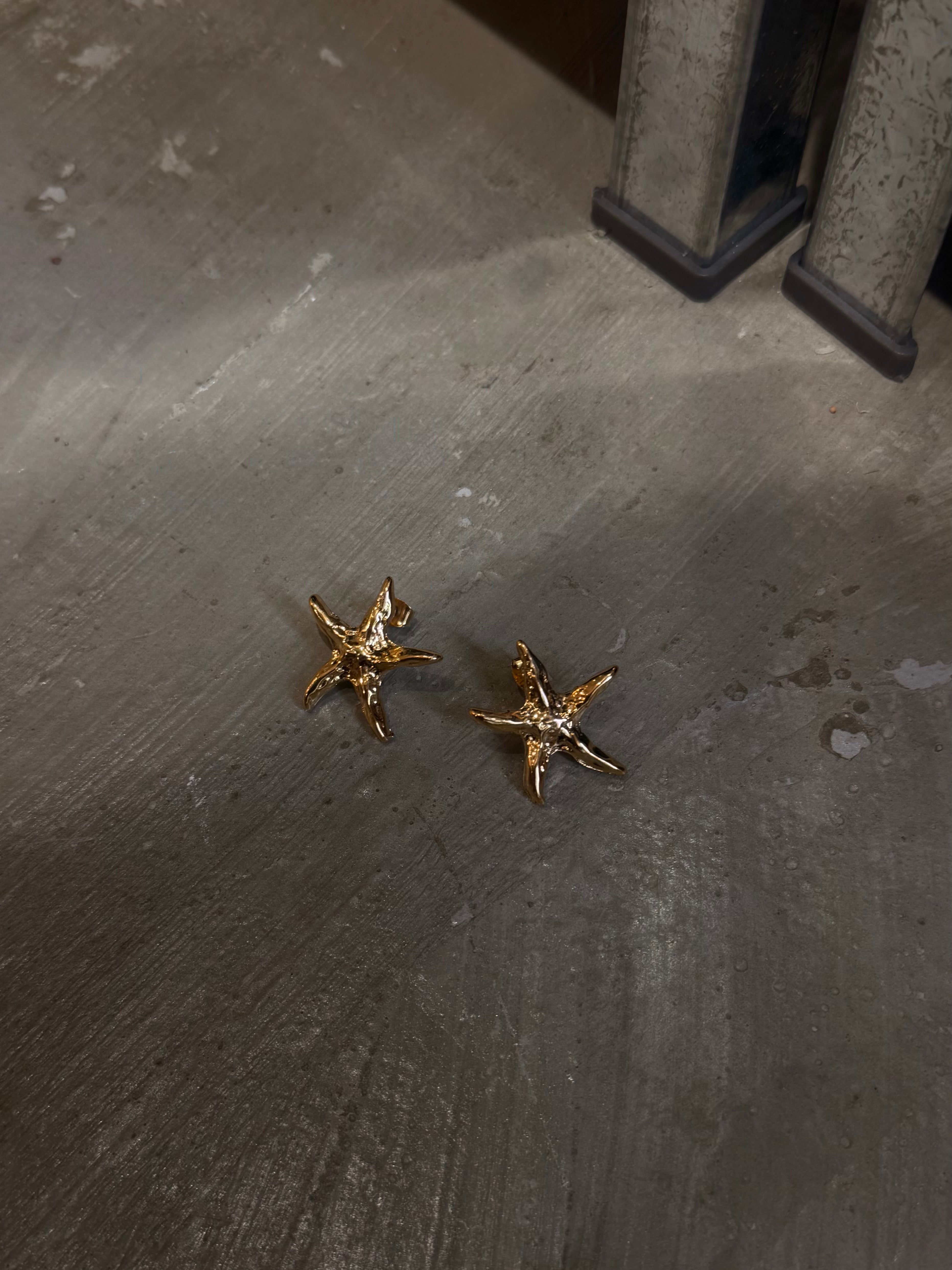Starfish brass earrings