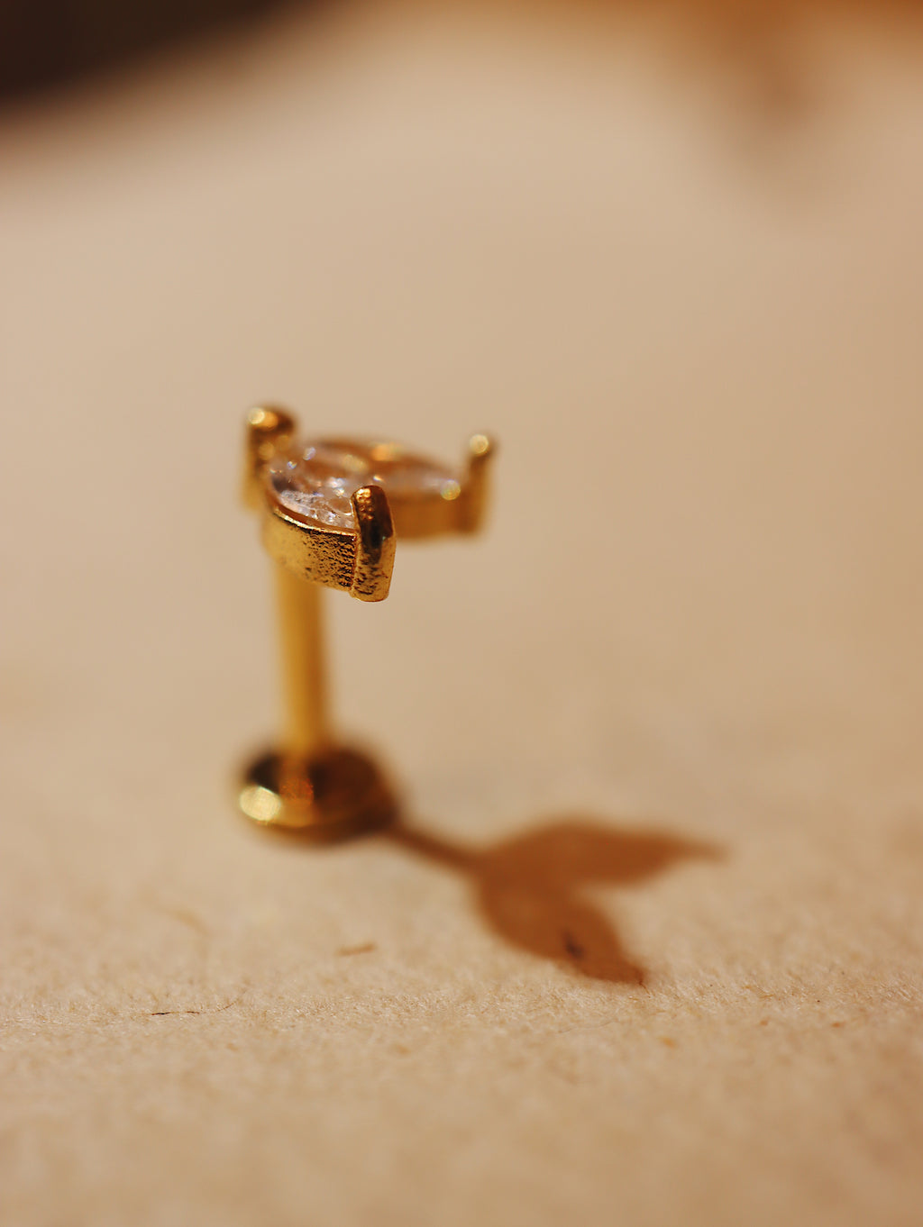 Push-pin stud pvd coating flat back earring