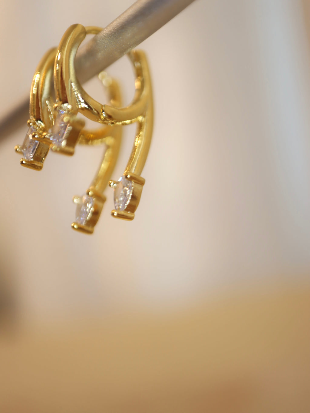 Front & back drop cz earrings