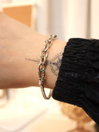 Interlock chain stainless steel bracelet