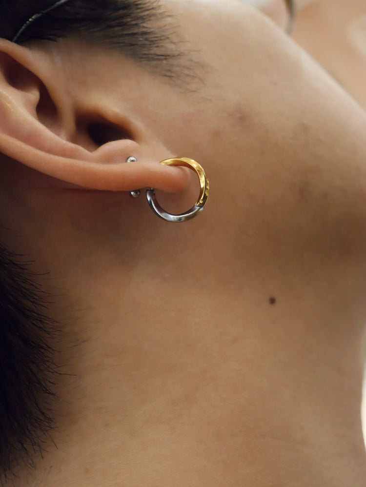 Mix tone stainless steel earrings