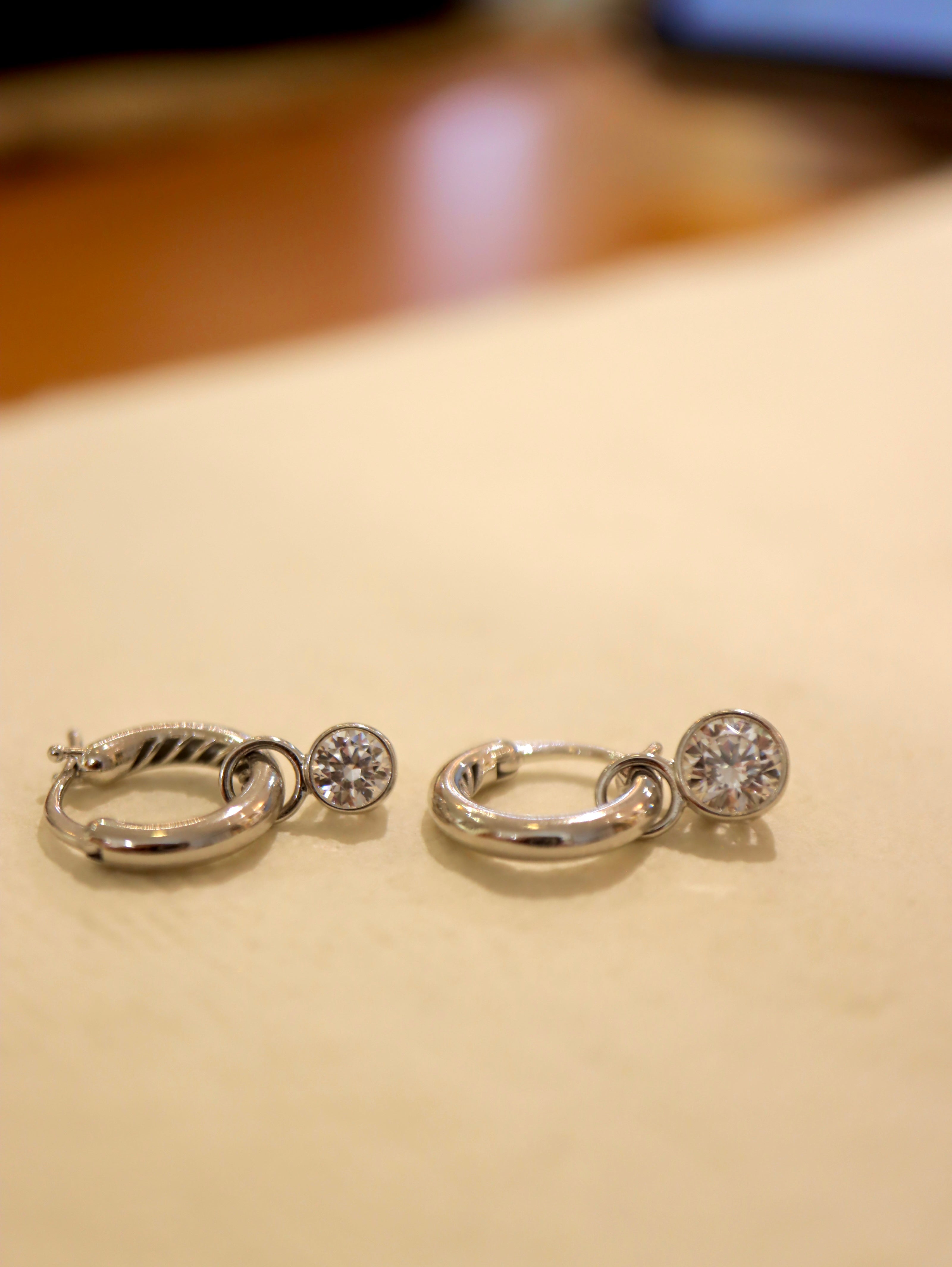 925 silver Premium CZ hoop earrings