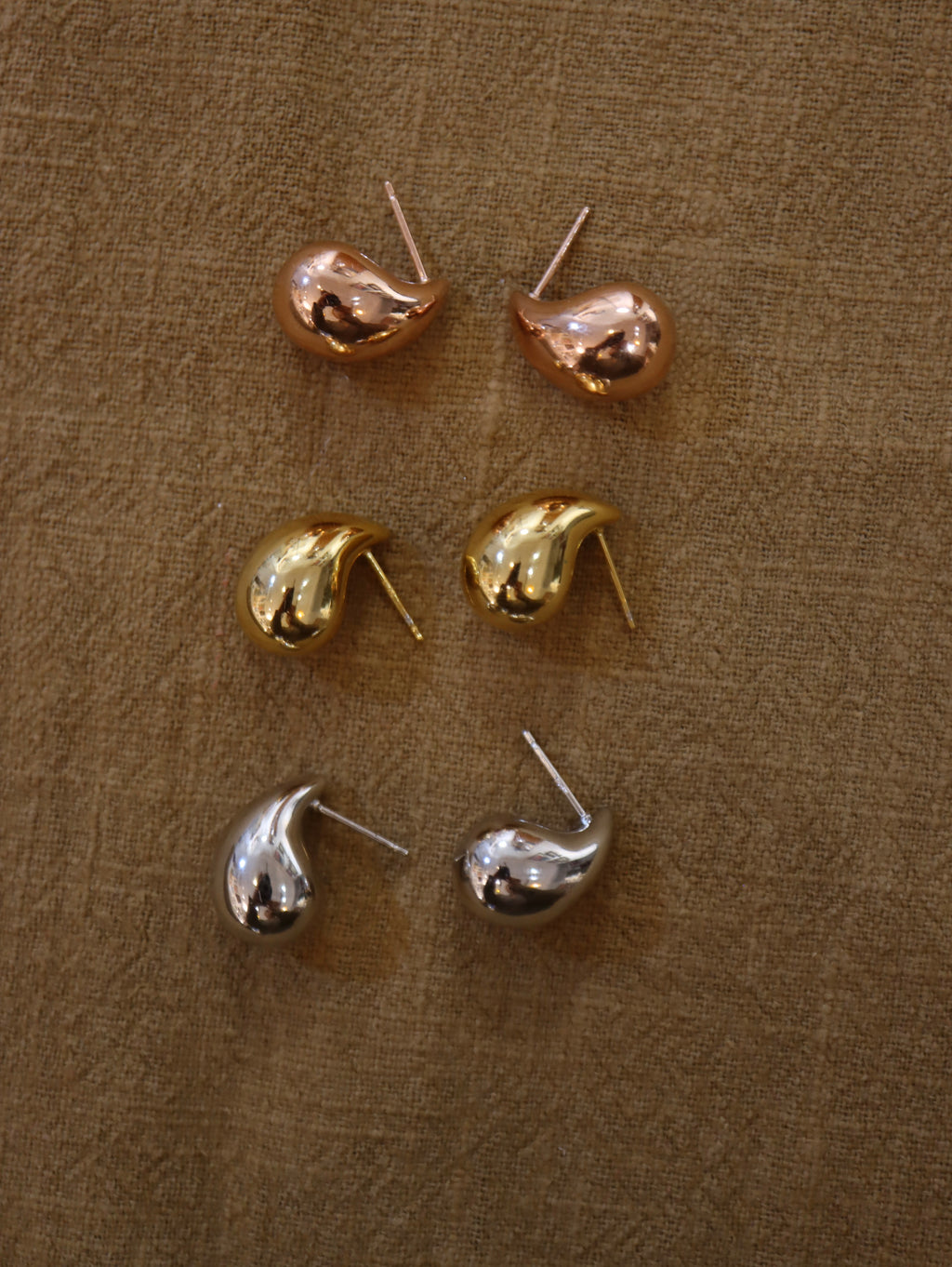 Waterdrop brass earrings