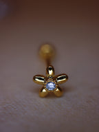 Flower 925 silver Piercing Earring with Screw Back