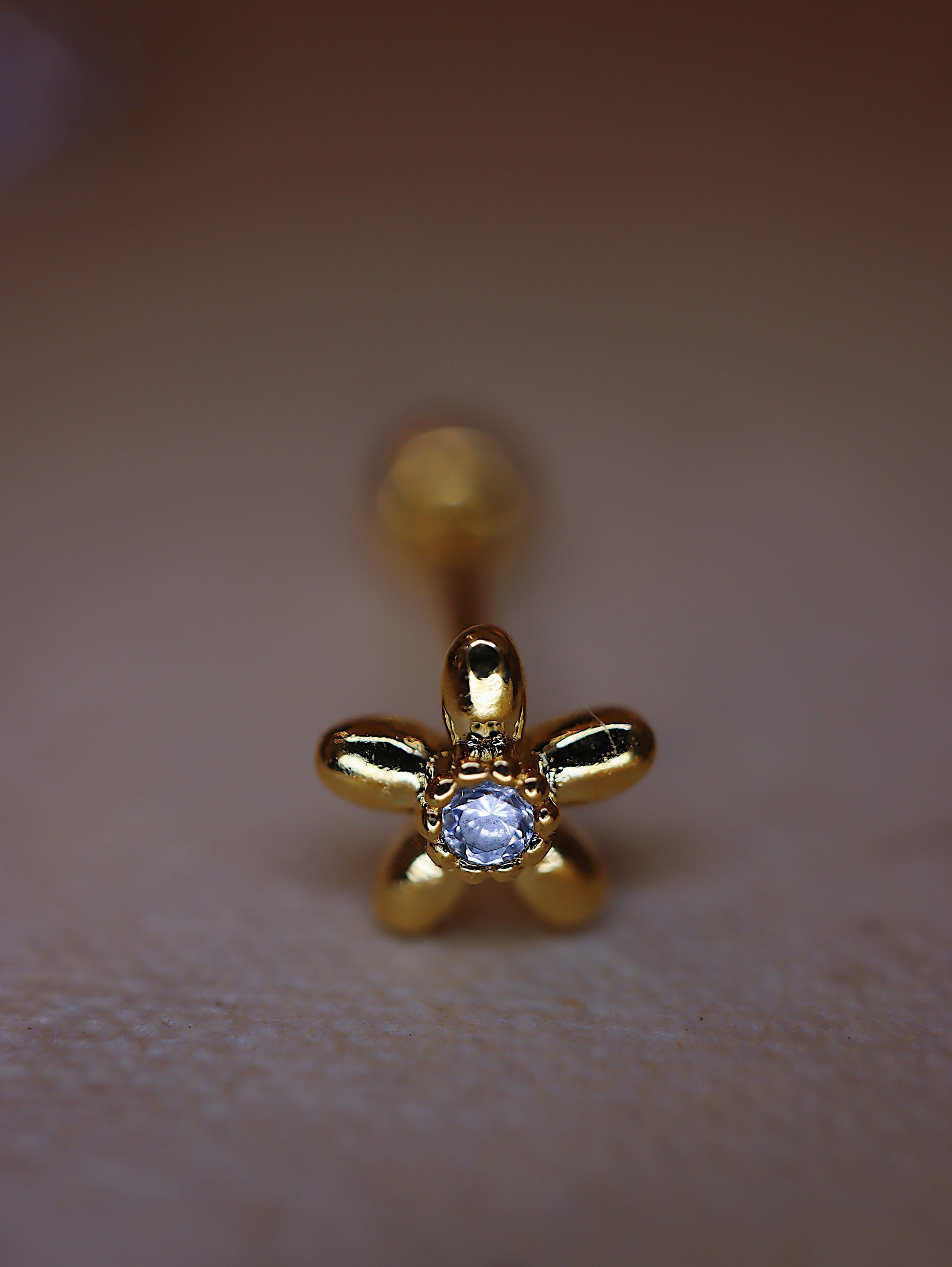 Flower 925 silver Piercing Earring with Screw Back