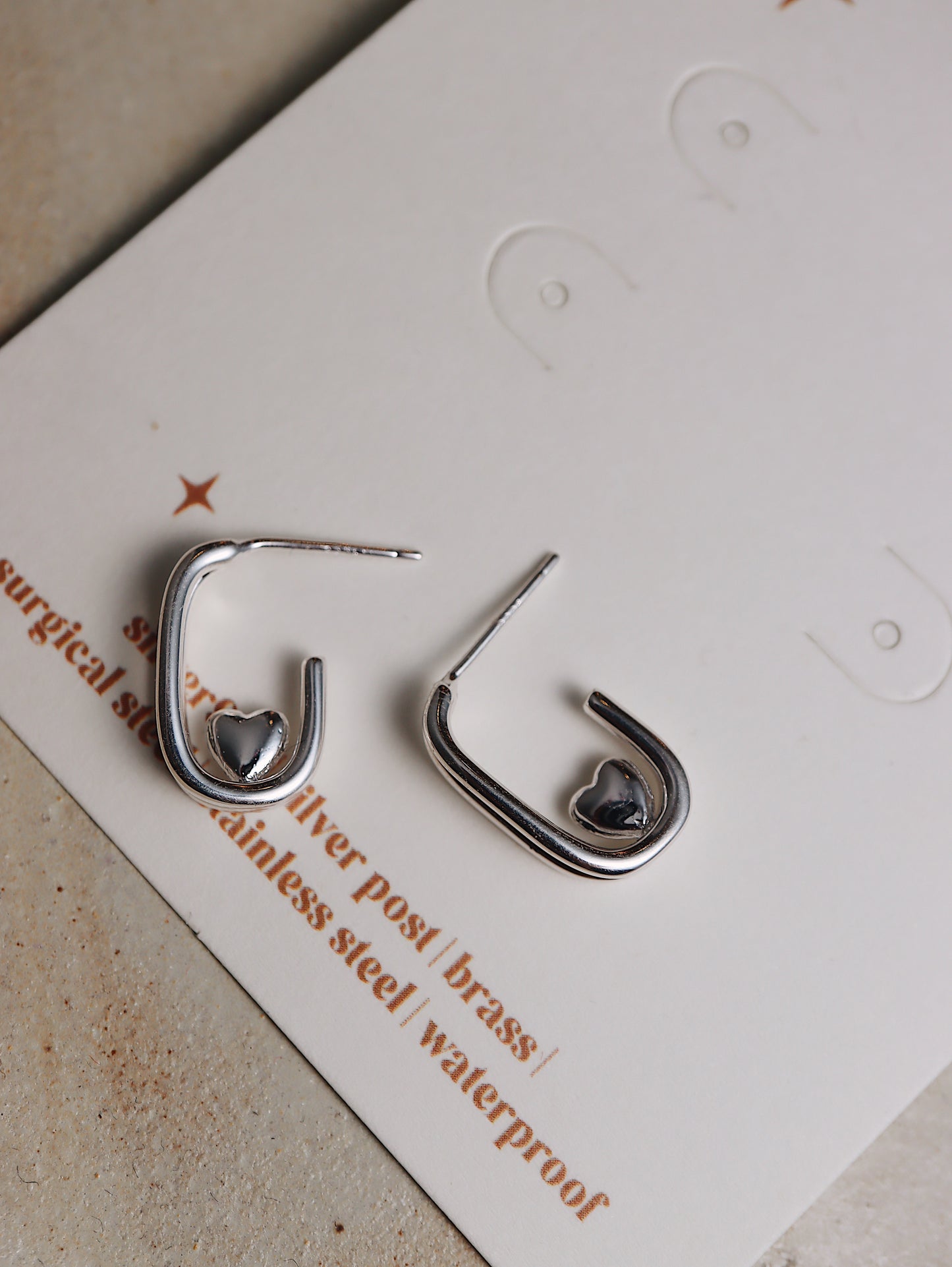 Heart hoop silver925 earrings