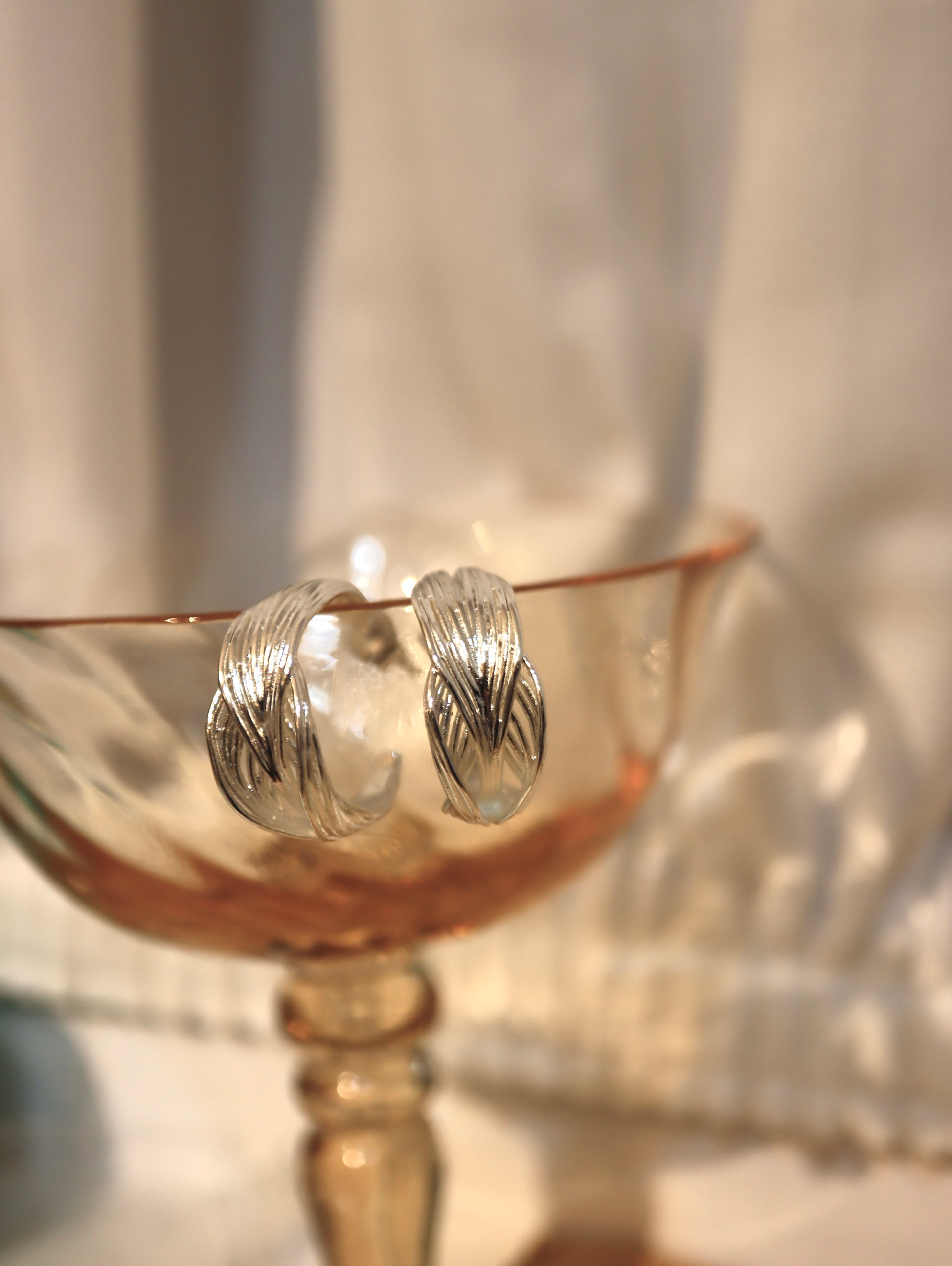 Braided striped earrings