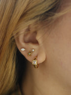 Square hoop cz earrings