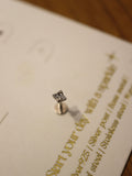 Mini stud cz flat back 925 silver piercing (1pc)