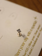 Mini stud cz flat back 925 silver piercing (1pc)