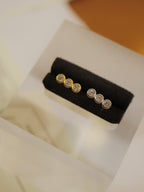 Triple round cz surgical steel piercing earring (1pc)