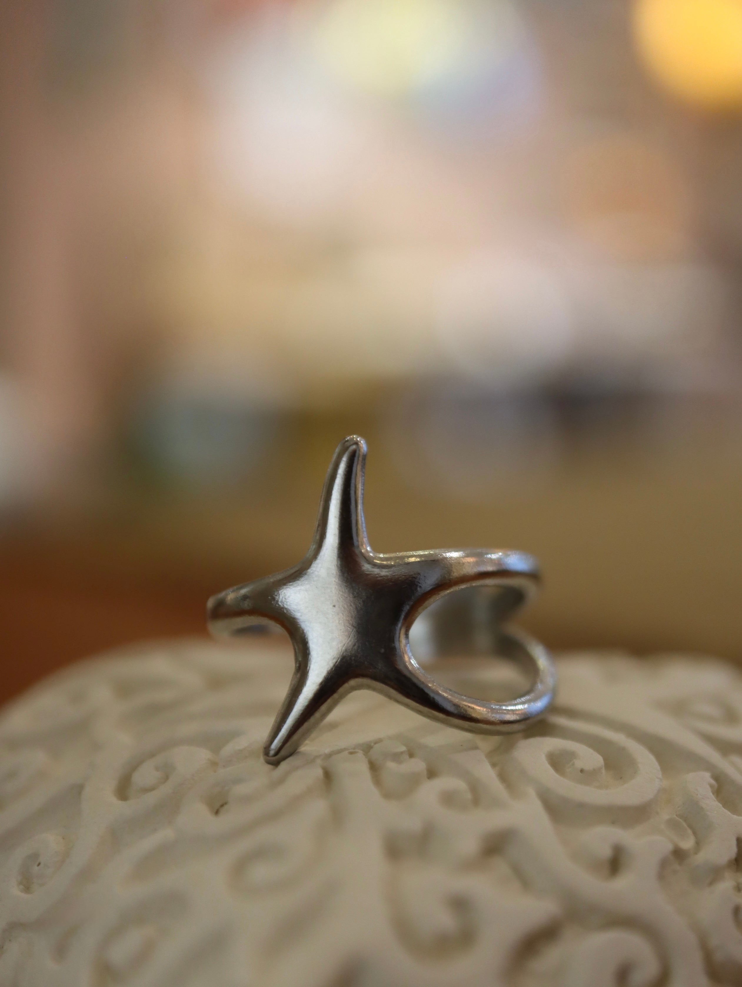 Starfish stainless steel open size ring
