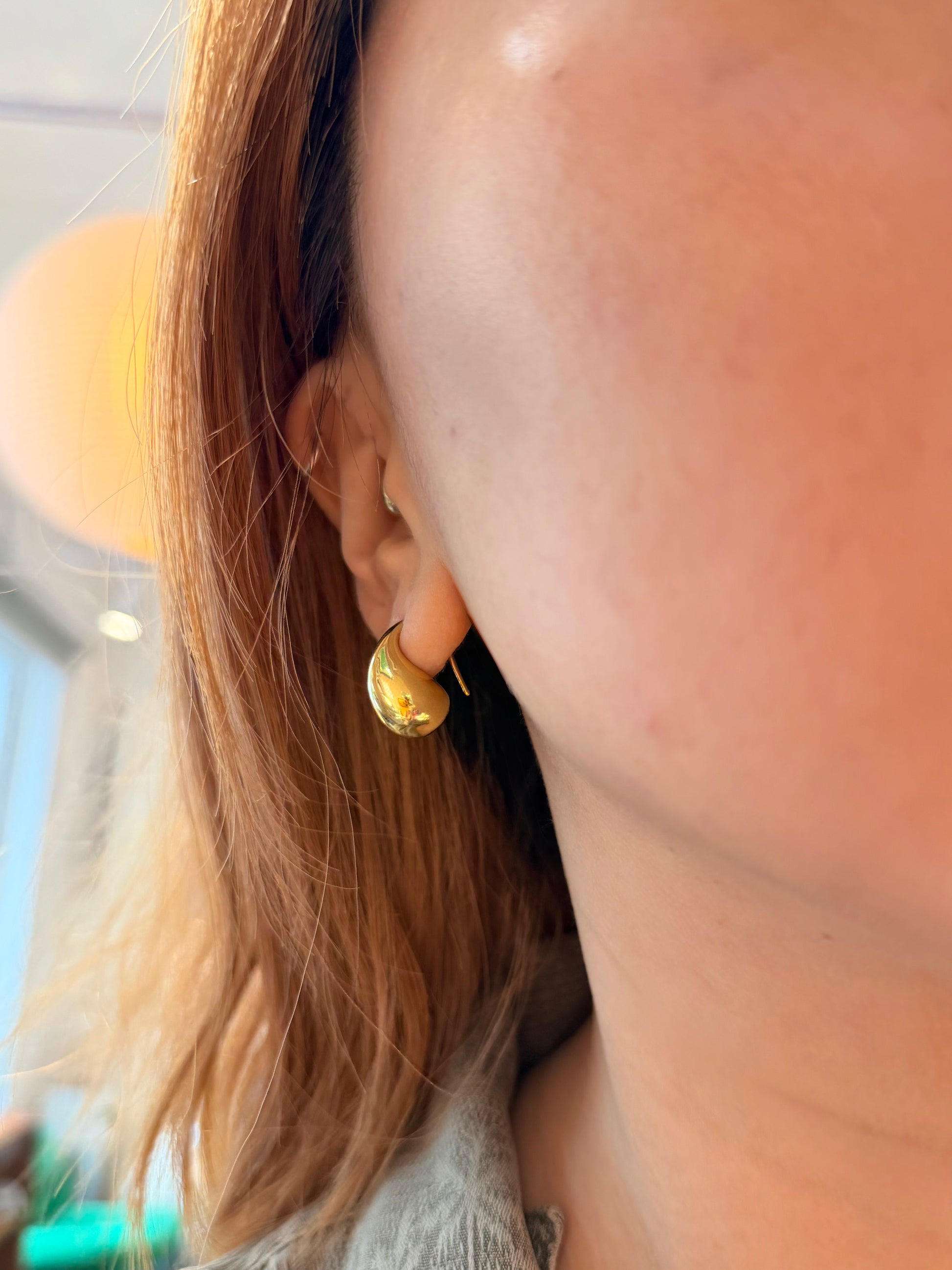 Echo Hook Stainless Steel Teardrop Earrings