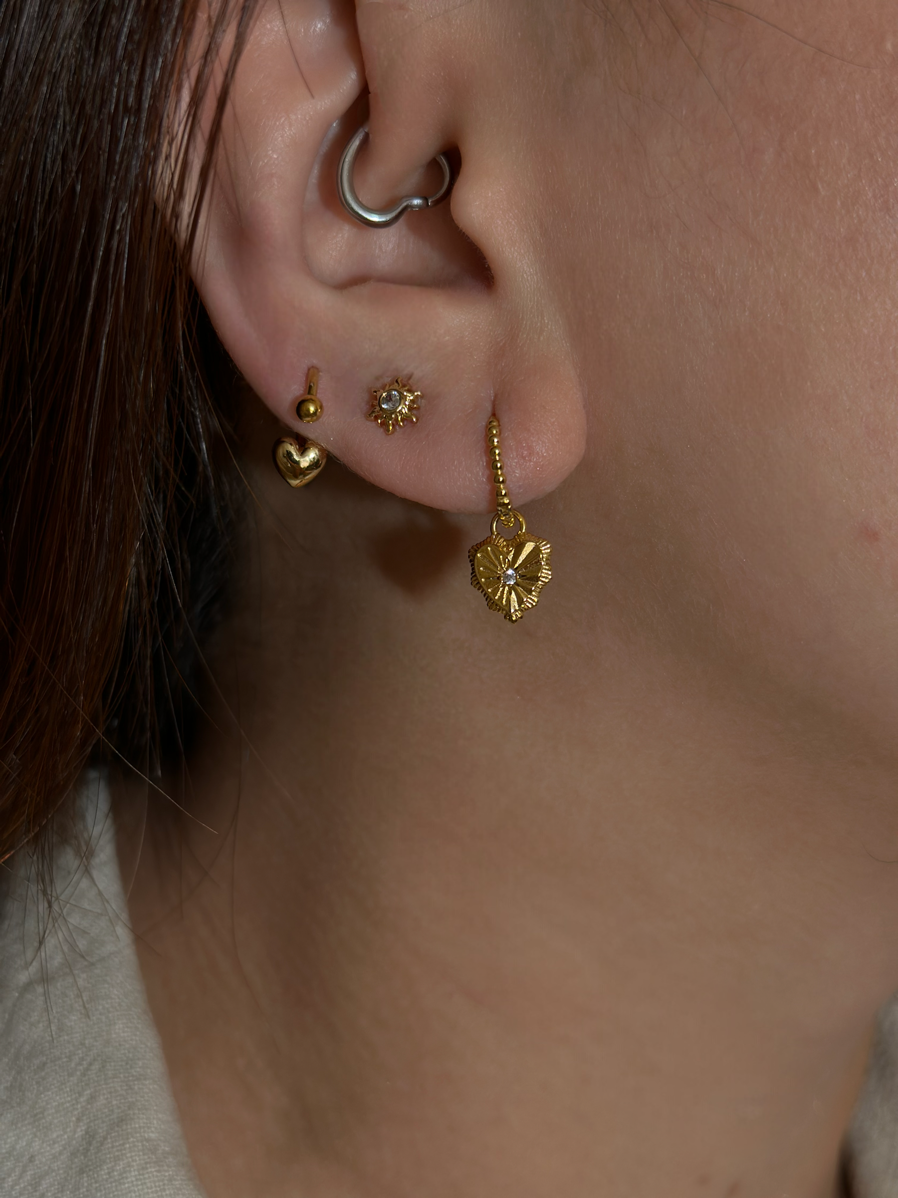 Heart & ball end piercing surgical steel