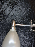 Estate Pearl Studs 925 Silver Earrings
